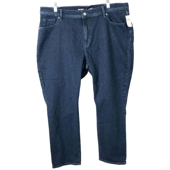 Old Navy NWT Women's Mid-Rise Boyfriend Dark Wash Jeans Size 16 - Picture 1 of 8
